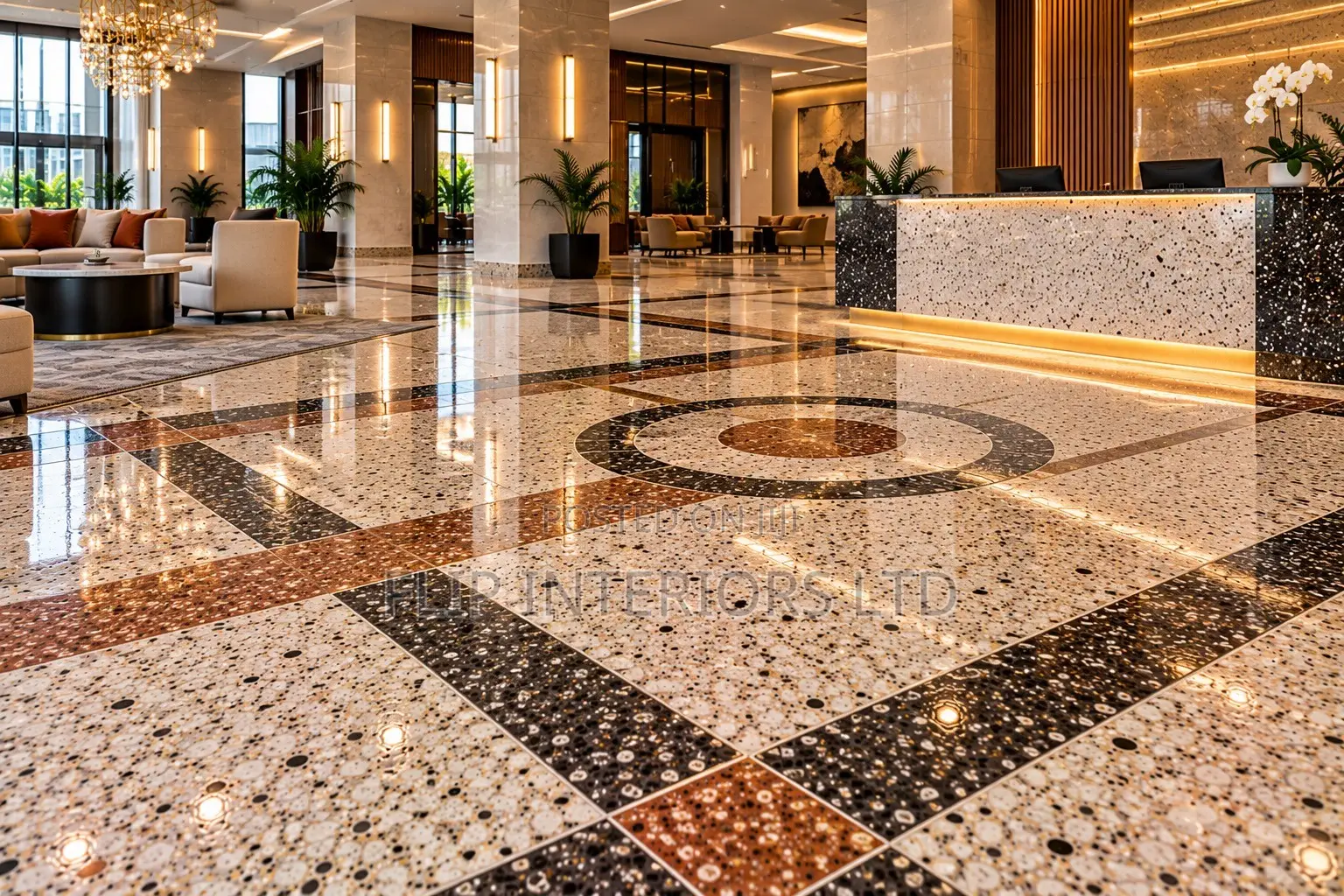 Luxury Hotel Terrazzo Flooring Installation
