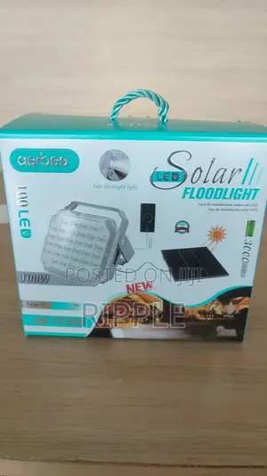 100W Solar LED Floodlight – Rechargeable & 3 Light Modes