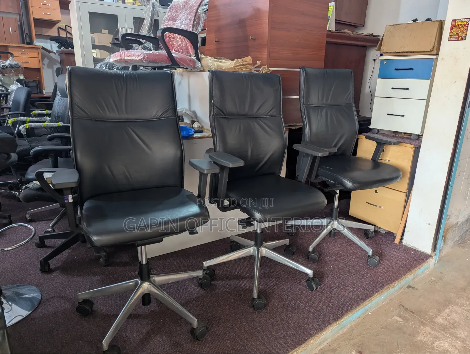 Pure// Original Leather Long Back Chairs, Adjustable. Price Per Piece
