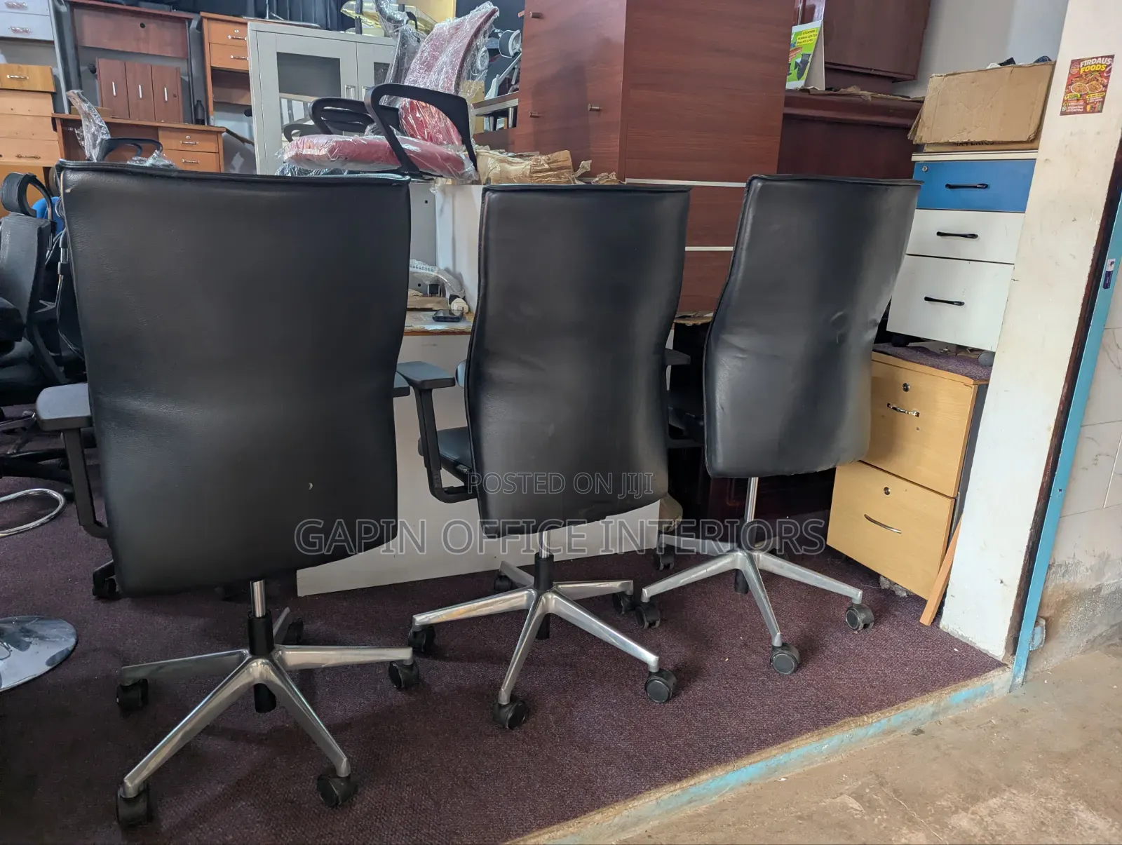 Pure// Original Leather Long Back Chairs, Adjustable. Price Per Piece
