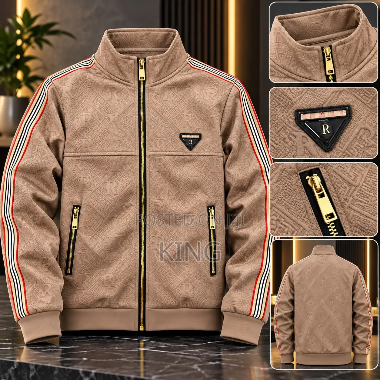 Casual Men's Zip-Up Stand-Collar Jackets.