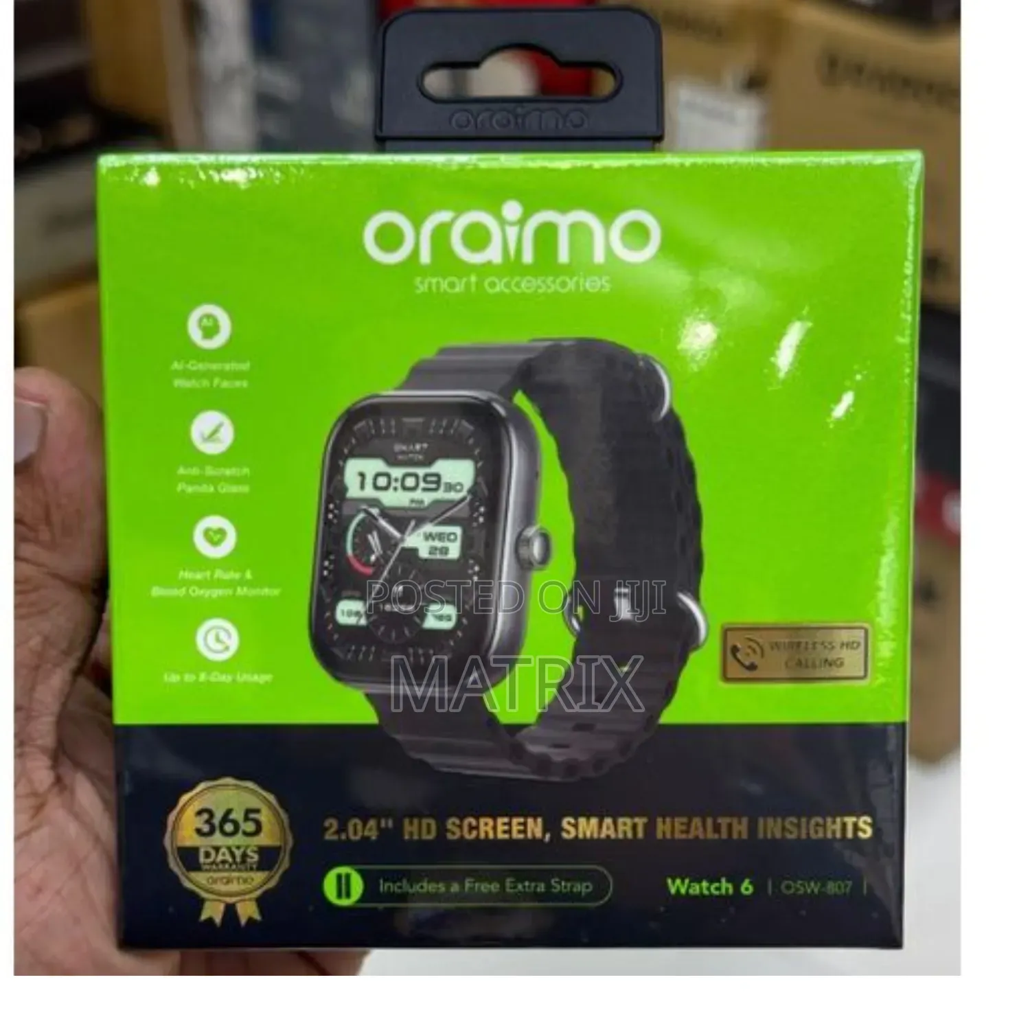 Oraimo Smart Watch 6 Featuring a 2.04-Inch HD Display