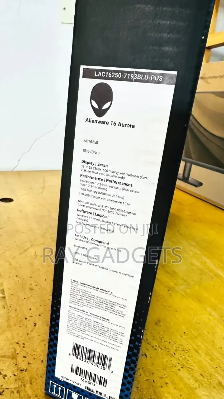 New Laptop Alienware 16 Aurora 16GB Intel Core 7 SSD 1T