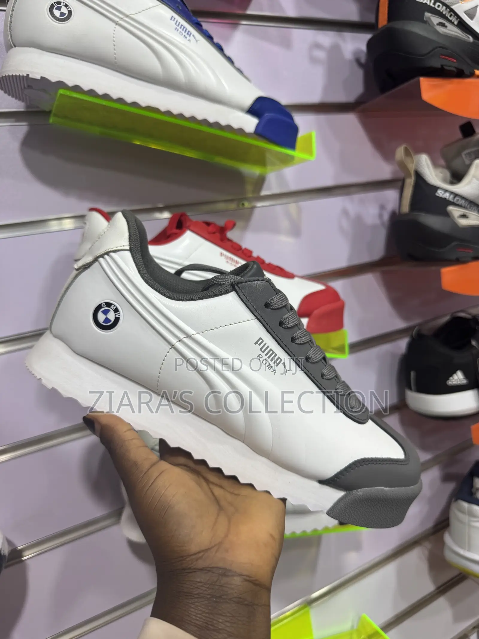 Gray and White Puma Roma BMW Motorsport Sneakers