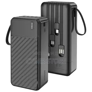 Porodo Piano 30000mAh Power Bank With Integrated Cables (Black)