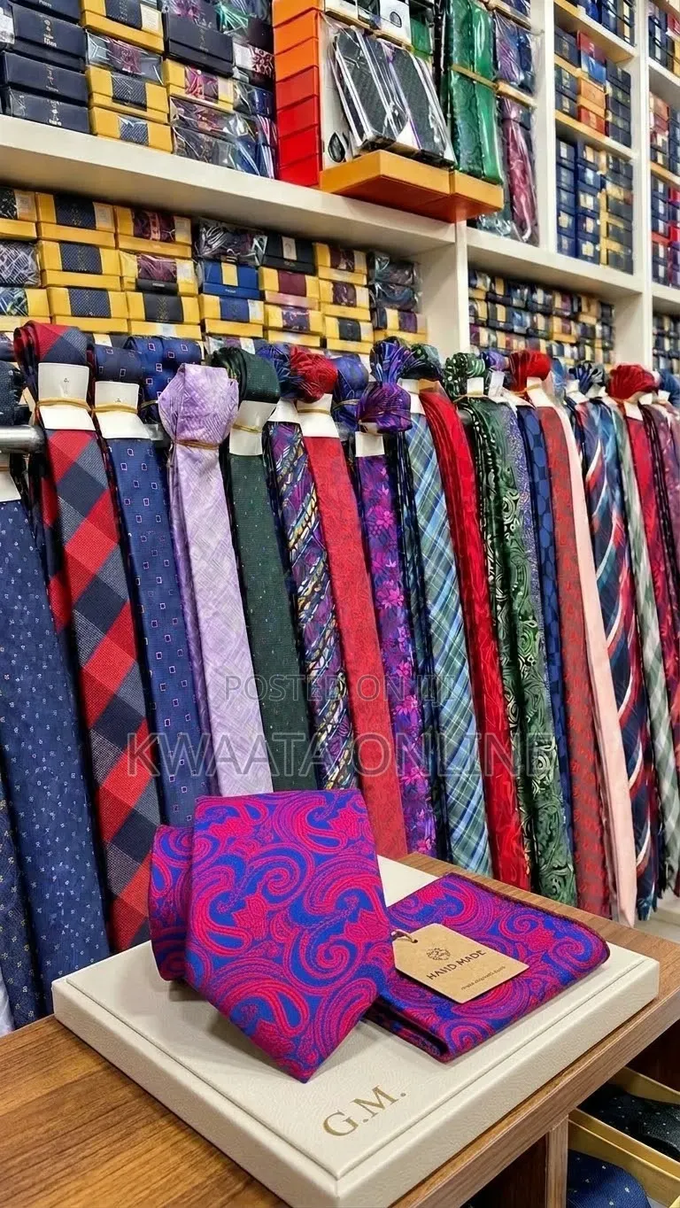 Premium Woven Silk Necktie & Pocket Square Set –Luxury Men's Accessory