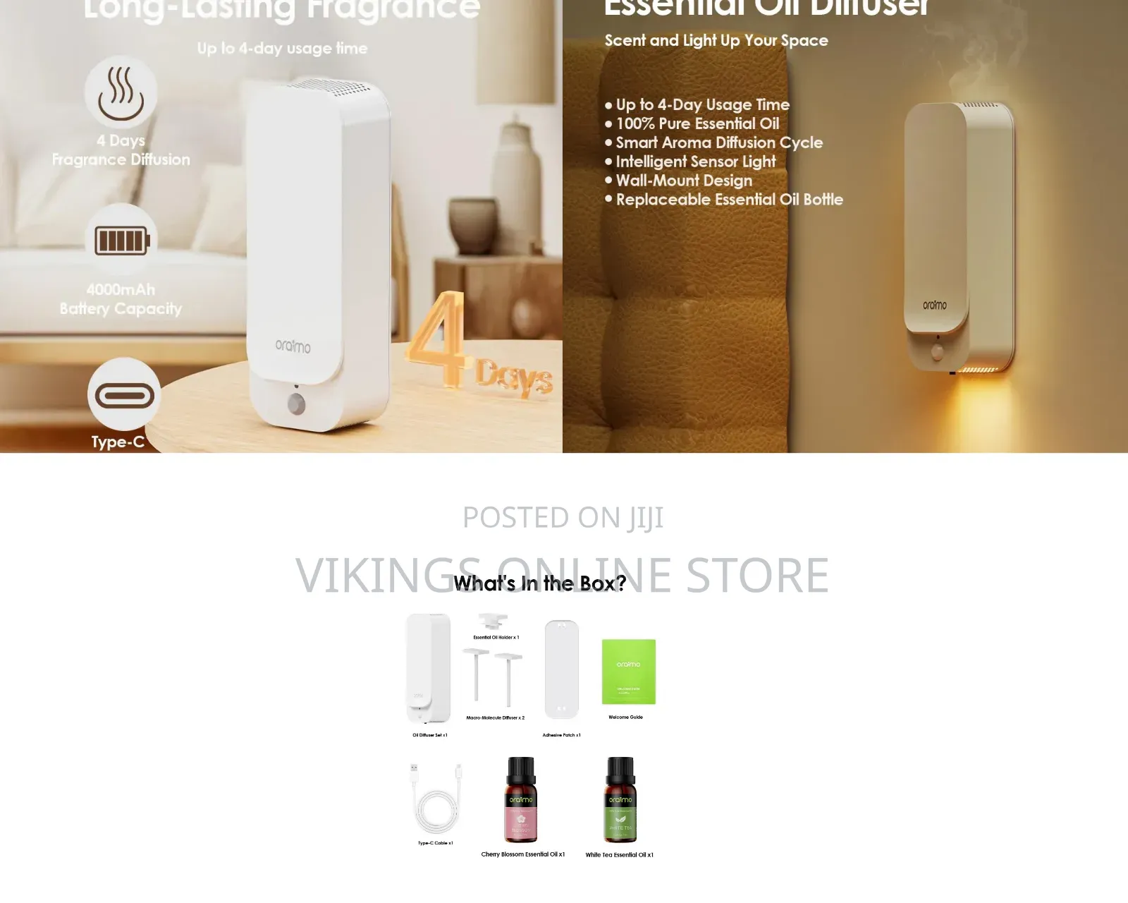 *Oraimo AromaGlow OAD-212A Waterless Aroma Diffuser