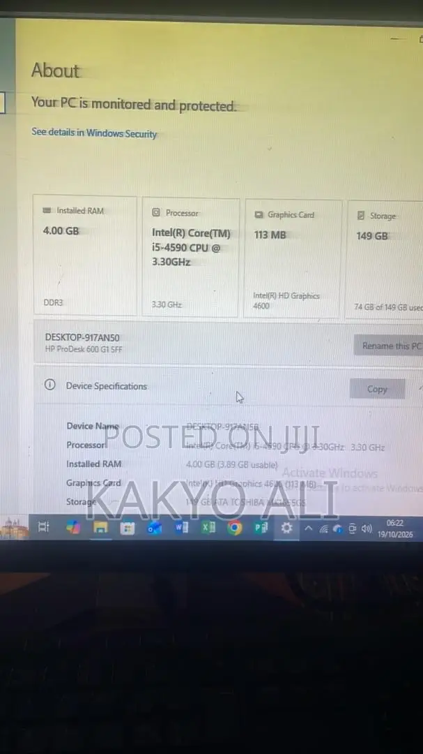 Desktop Computer Dell 4GB Intel Core i5 HDD+SSD 128GB
