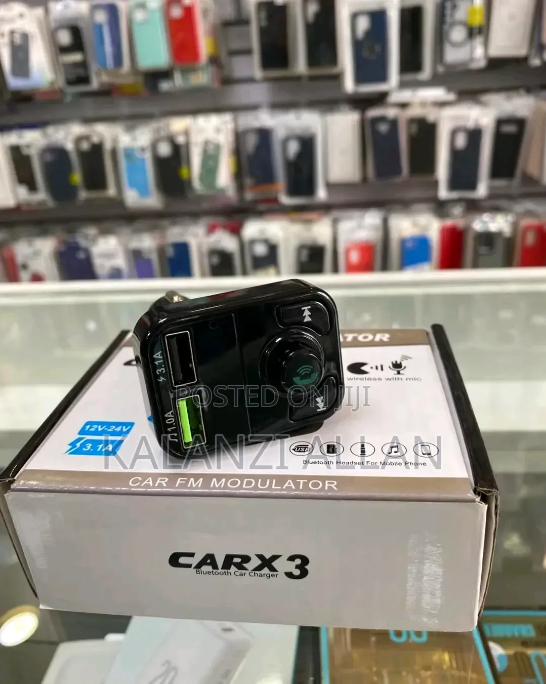 Car Fm Modulator With Bluetooth, Flash Memory Card and Aux Support