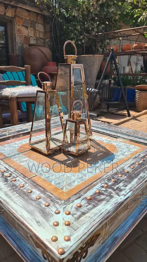 Rustic Table and Lanterns