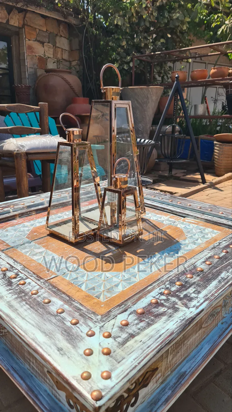 Rustic Table and Lanterns
