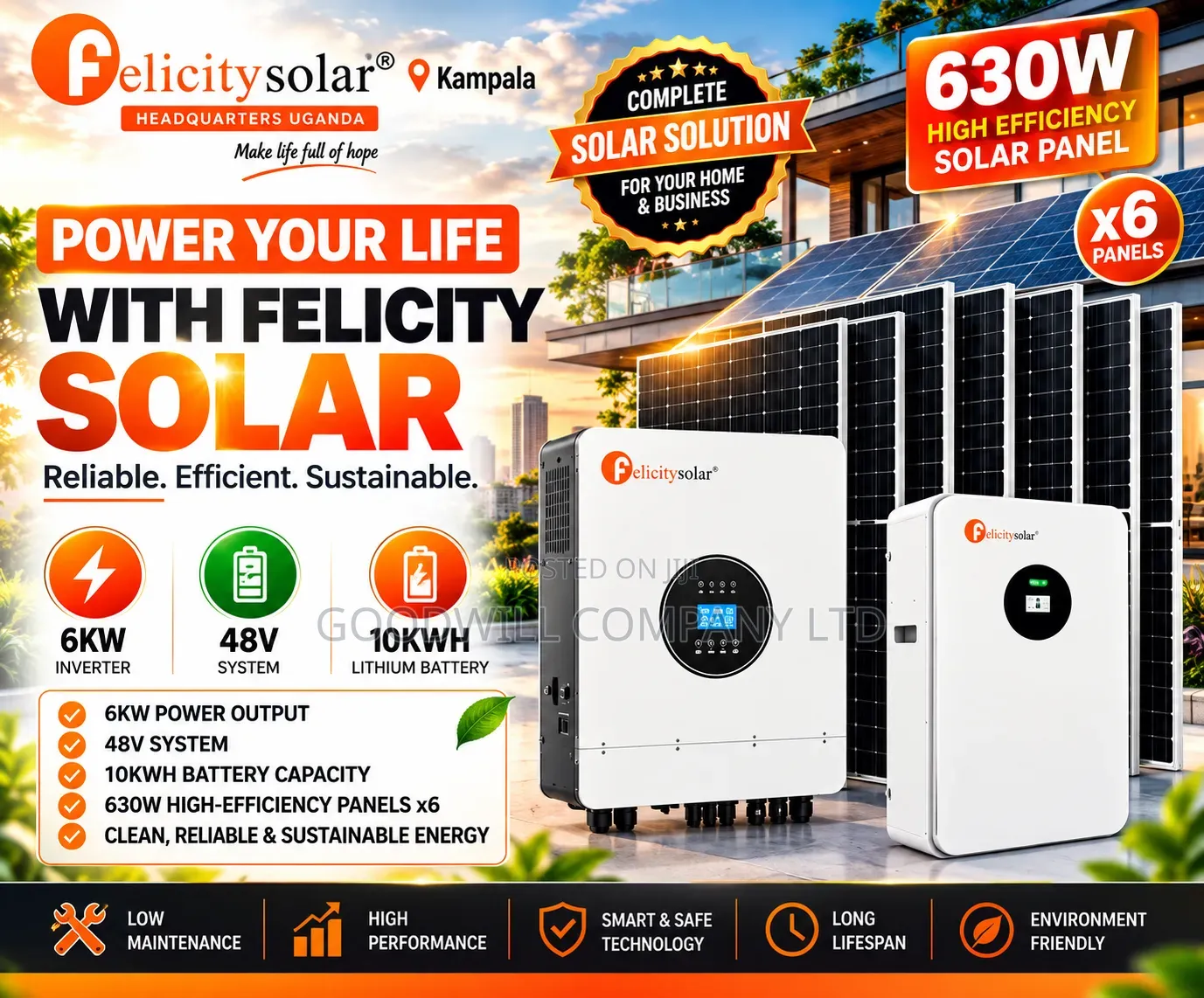 10kwh 48v Felicity Massive Clean Energy Solar System Full Kit