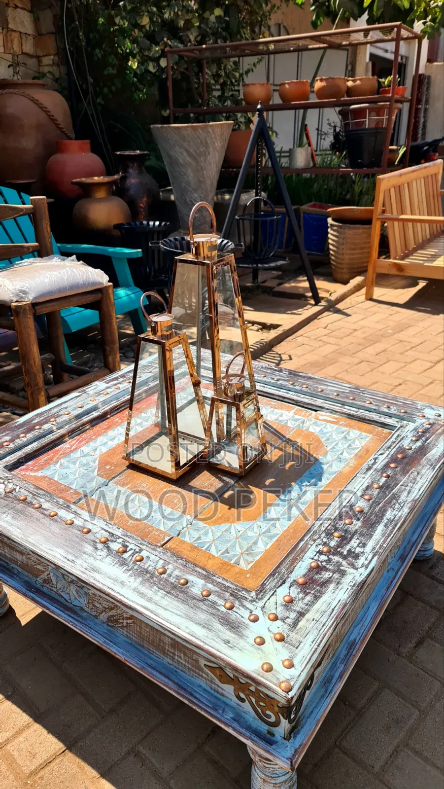 Rustic Table and Lanterns
