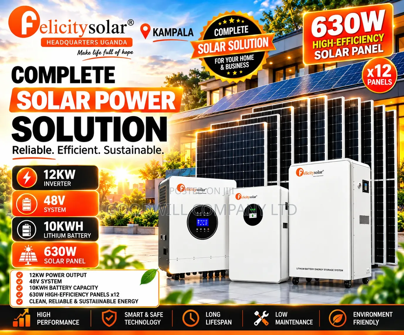 10kwh 12kva 48v Felicity sunHegic Hybrid /Lithium Solar System Fm
