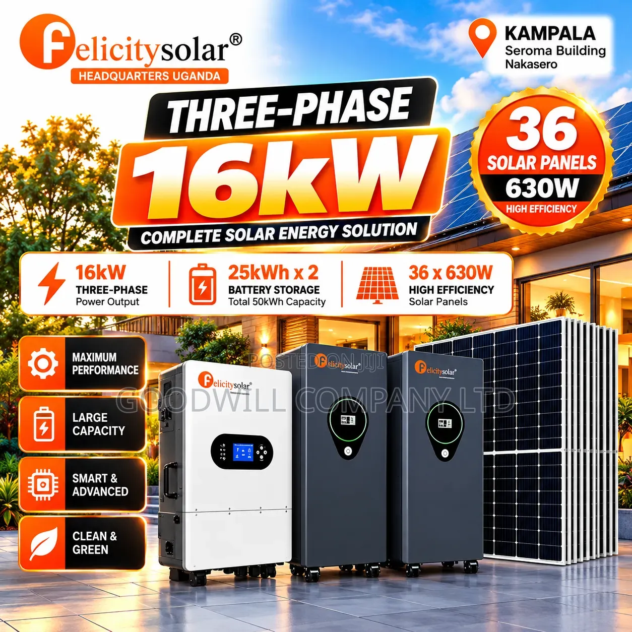 50kwh 16kva 48v Felicity Massive Energy Hybrid/Lithium Solar System