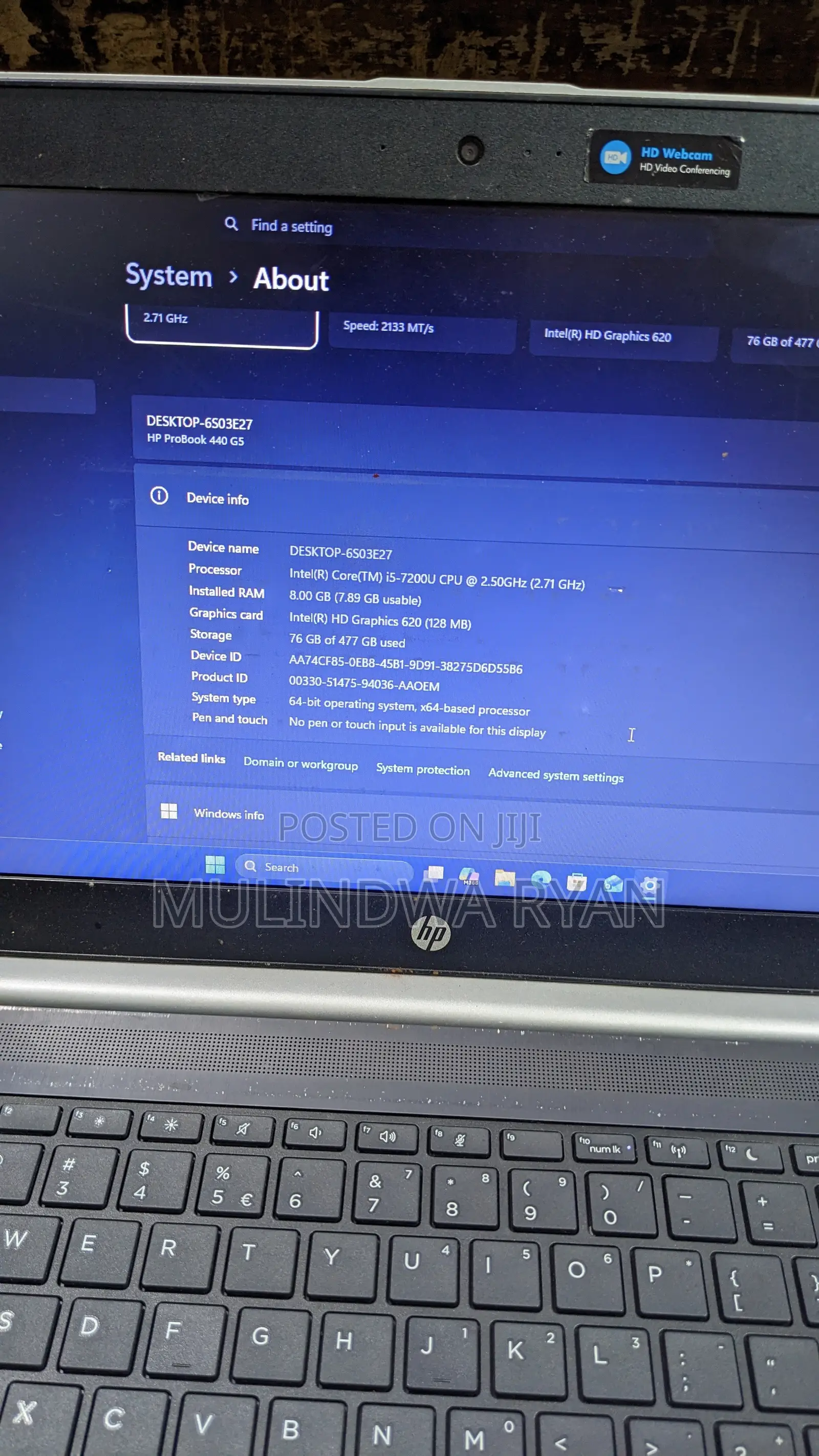 Laptop HP EliteBook 840 G5 8GB Intel Core i5 HDD 500GB