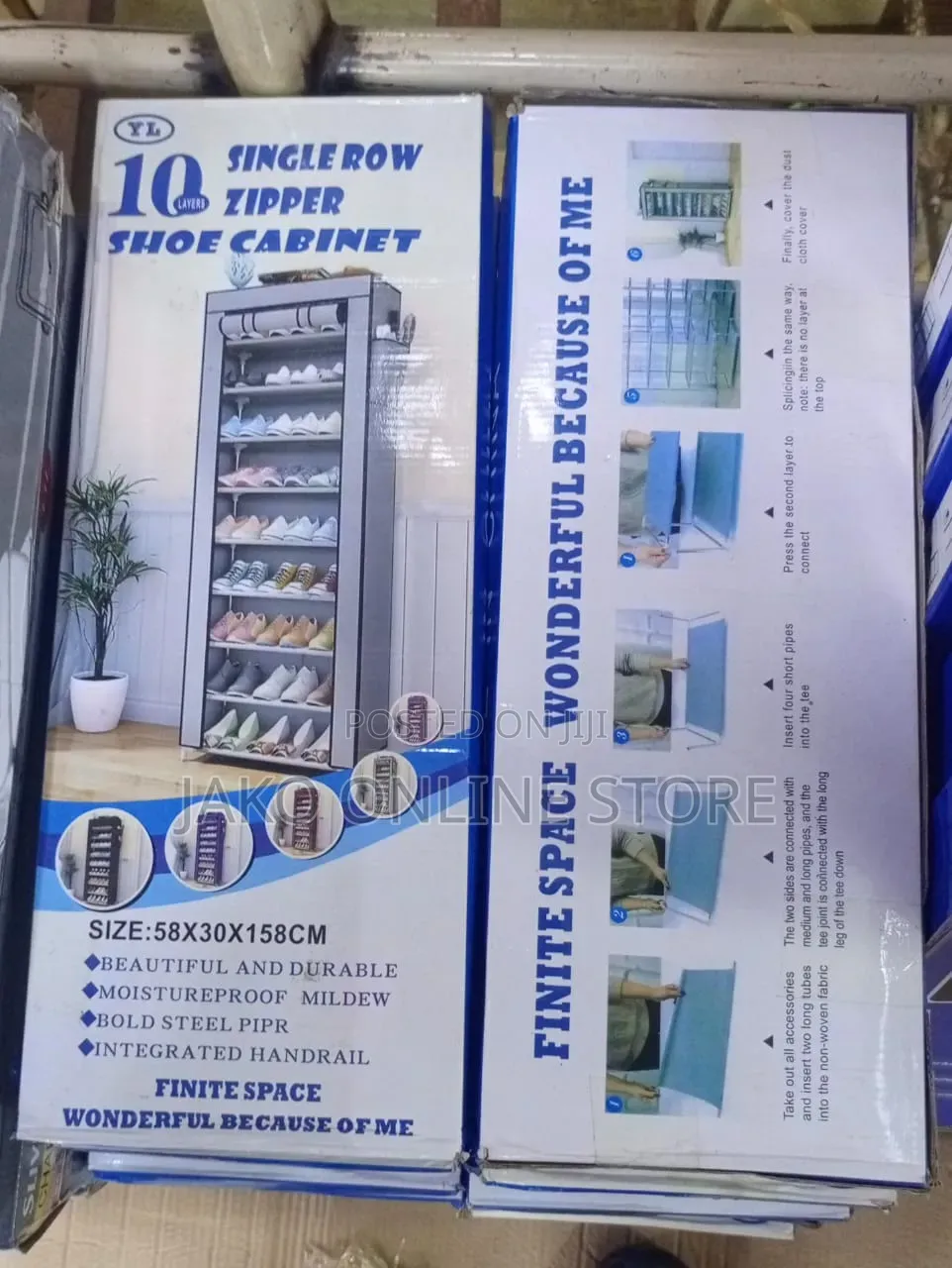Ten Layer Single Raw Zipper Shoe Cabinet