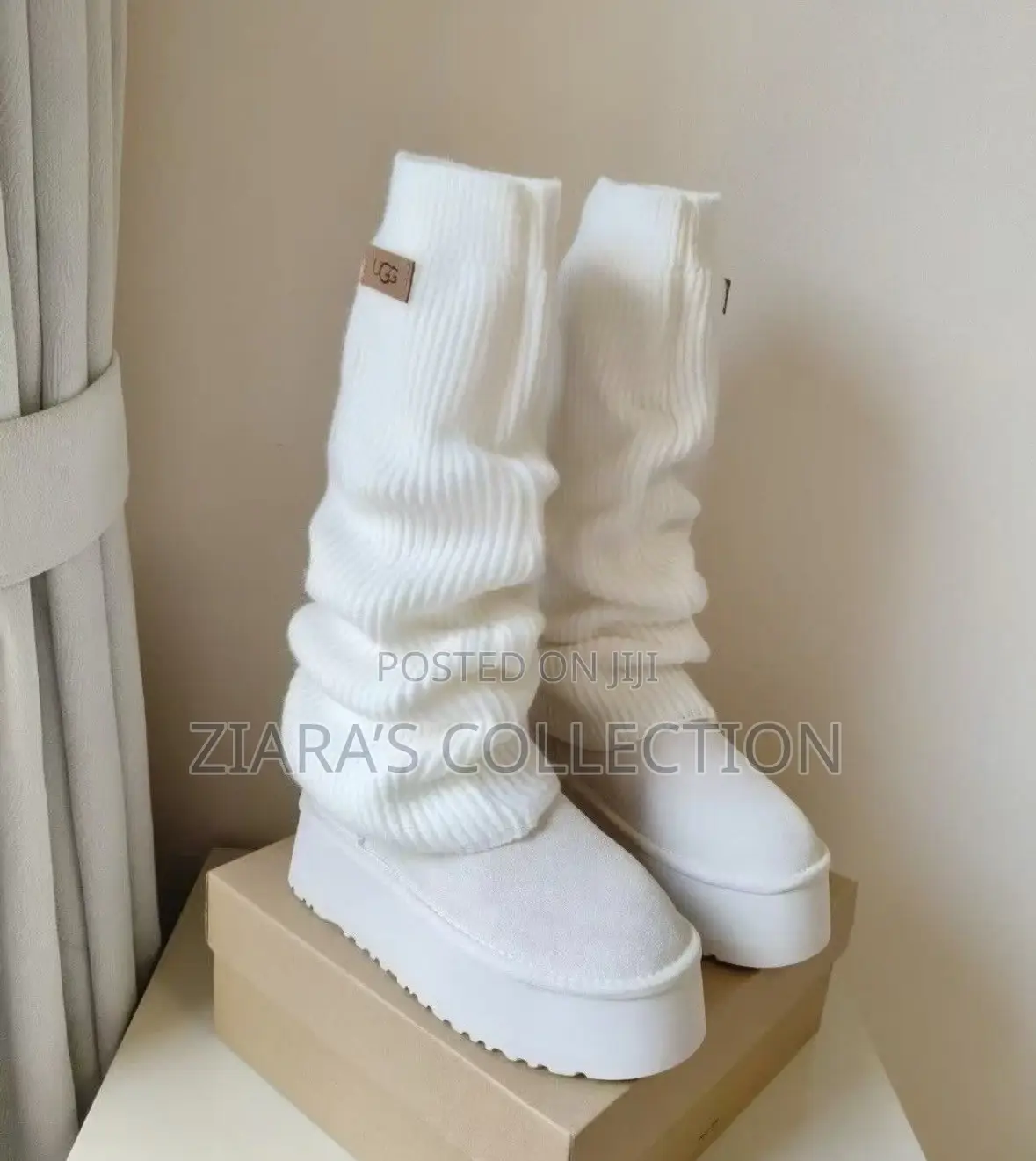 White UGG Women’s Classic Mini Dipper Leg Warmer