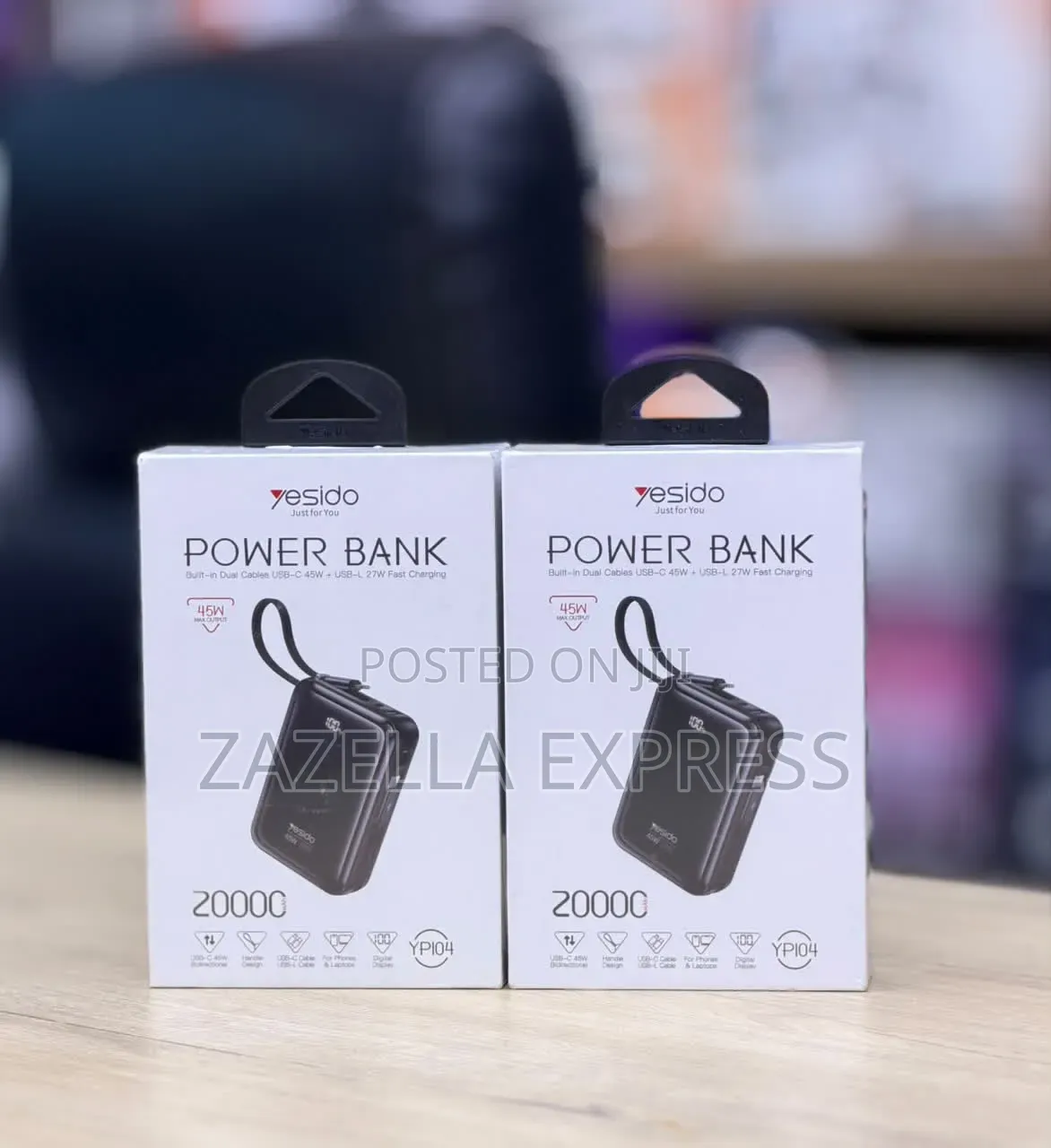 Yesido YP104 20000mah 45W Fast Charging Portable Power Bank With LED