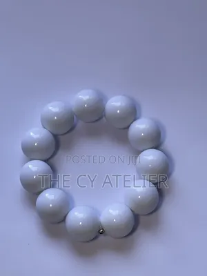 White Chunky Bead Necklace and Bracelet Set