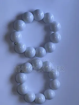 White Chunky Bead Necklace and Bracelet Set