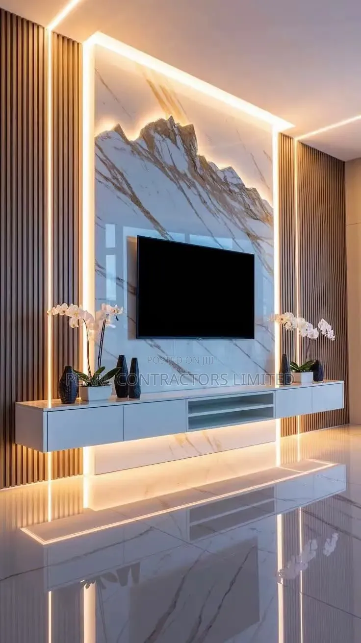 TV Stands/Marble Sheet Wall Unit TV Cabinets in Any Colour 2,500,000/-
