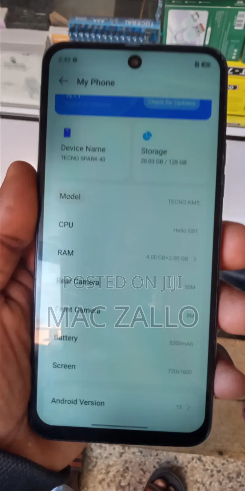 Tecno Spark 40 128 GB Silver