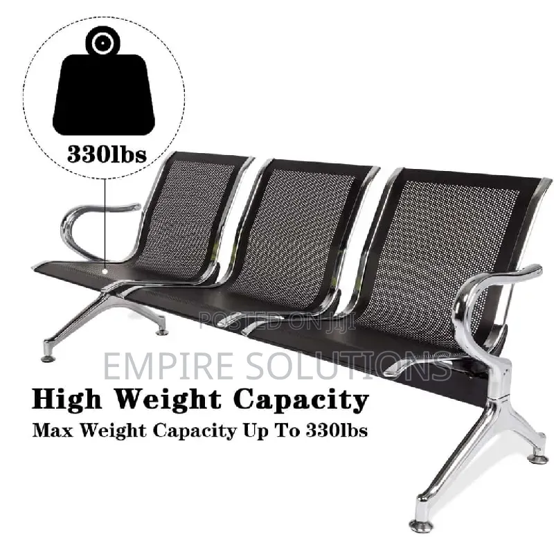 3 Seater Waiting Chair Waiting Bench Black