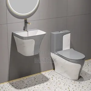 Complete Handwash Basin and One Piece Seating Toilet
