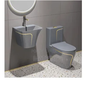 Complete Handwash Basin and One Piece Seating Toilet