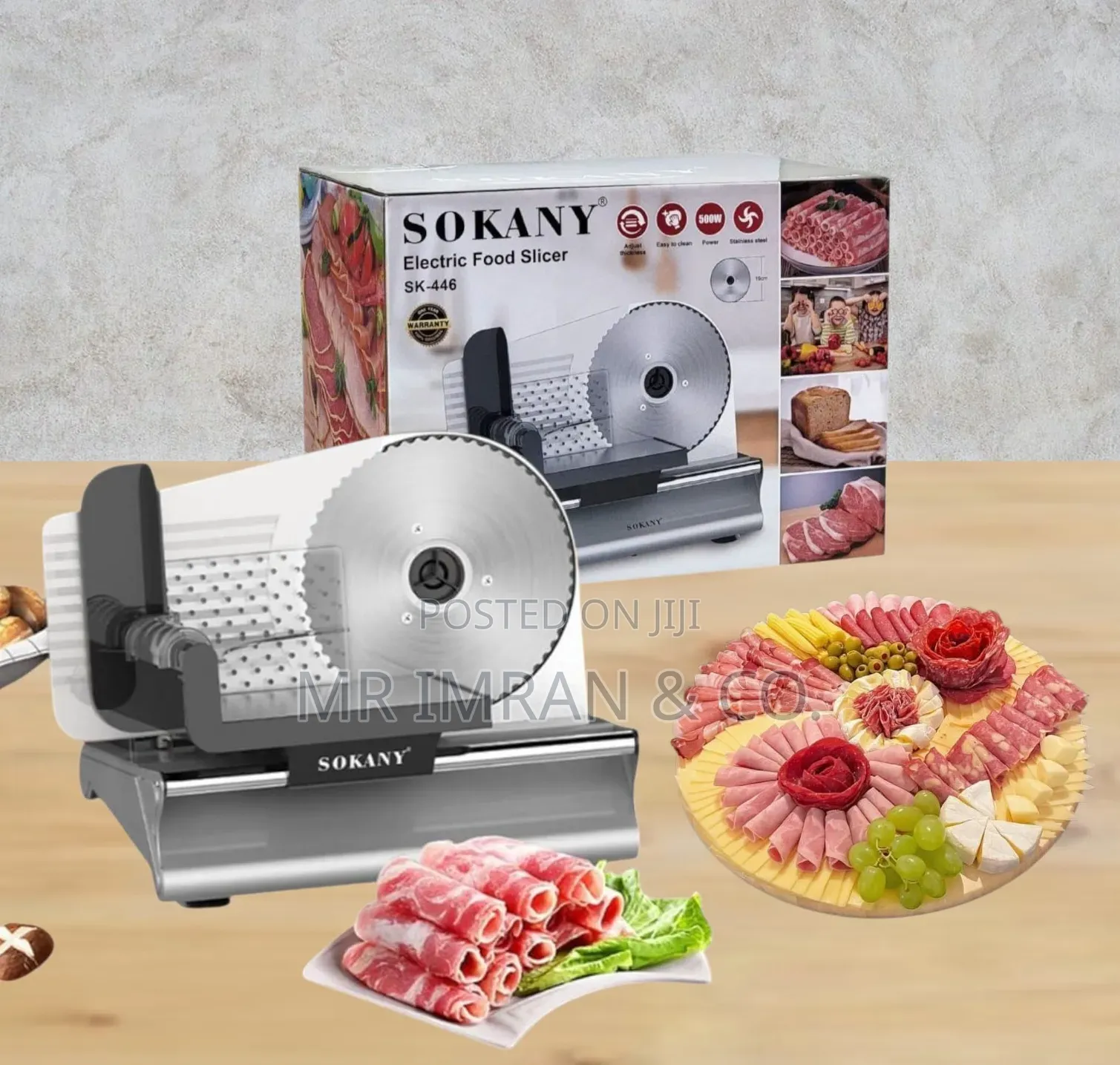 500W Stainless Steel Electric Food Slicer