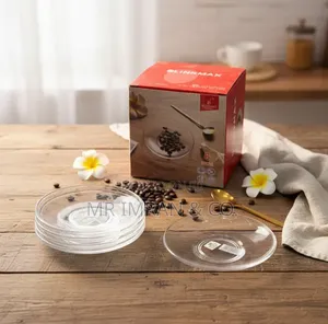 6-Piece Clear Glass Saucer Set
