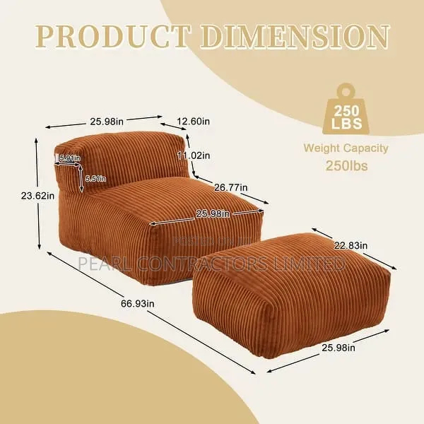 Bean Sofas Rest Couches With Ottoman in Any Colour From 1,200,000/-