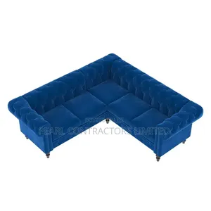 Sofas/Scarlet Blue Velvet L Sofas 5 Seaters 1,600,000/-