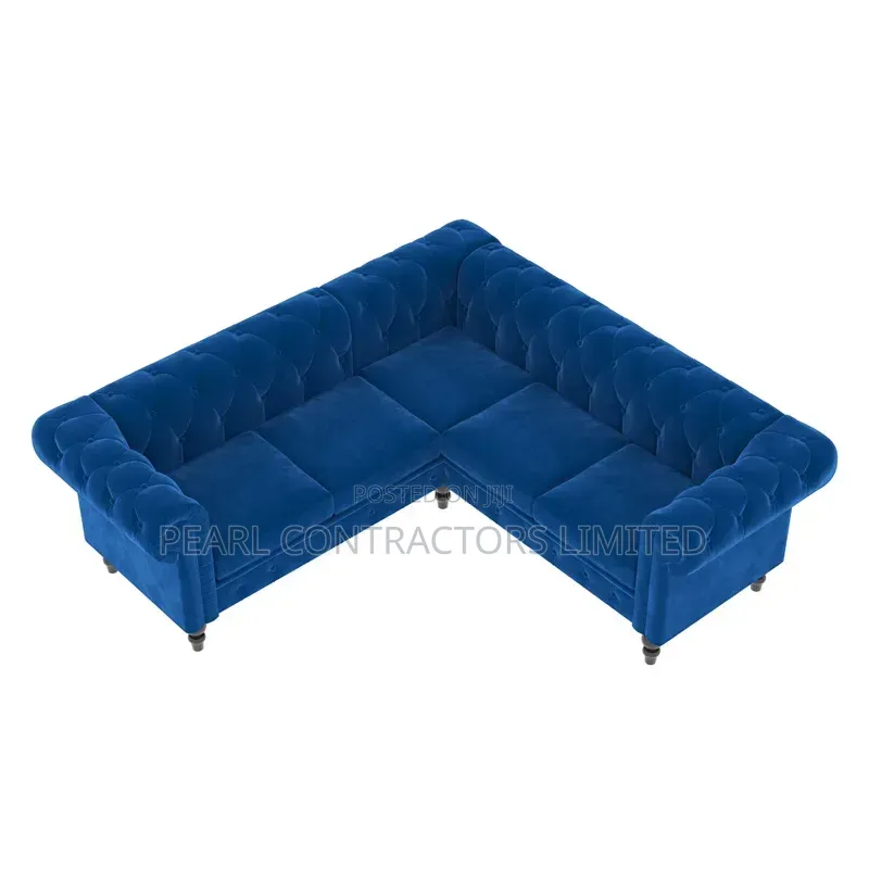 Sofas/Scarlet Blue Velvet L Sofas 5 Seaters 1,600,000/-