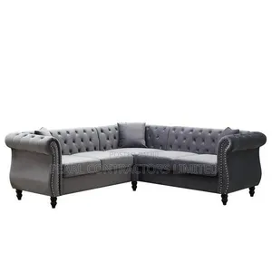 Sofas/Shades of Grey Velvet L Sofas 5 Seaters 1,620,000/-