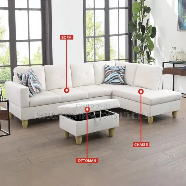 Sofas/Escalate L Sofas With Ottoman Poufs in Any Colour 1,600,000/-