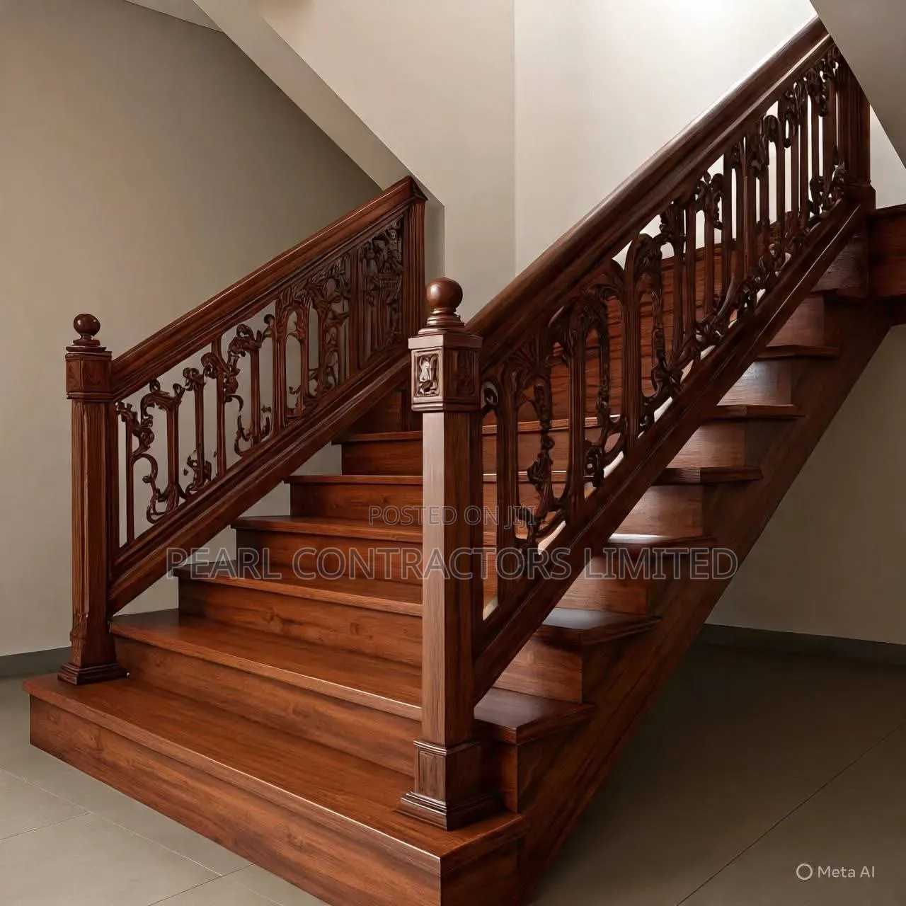 Wooden Stairs Handrails in Any Design in Uganda Made on Order Only