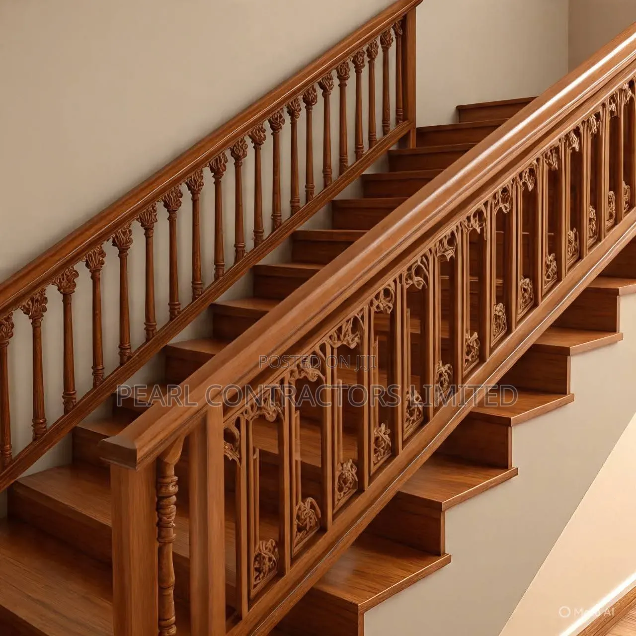 Wooden Stairs Handrails in Any Design in Uganda Made on Order Only