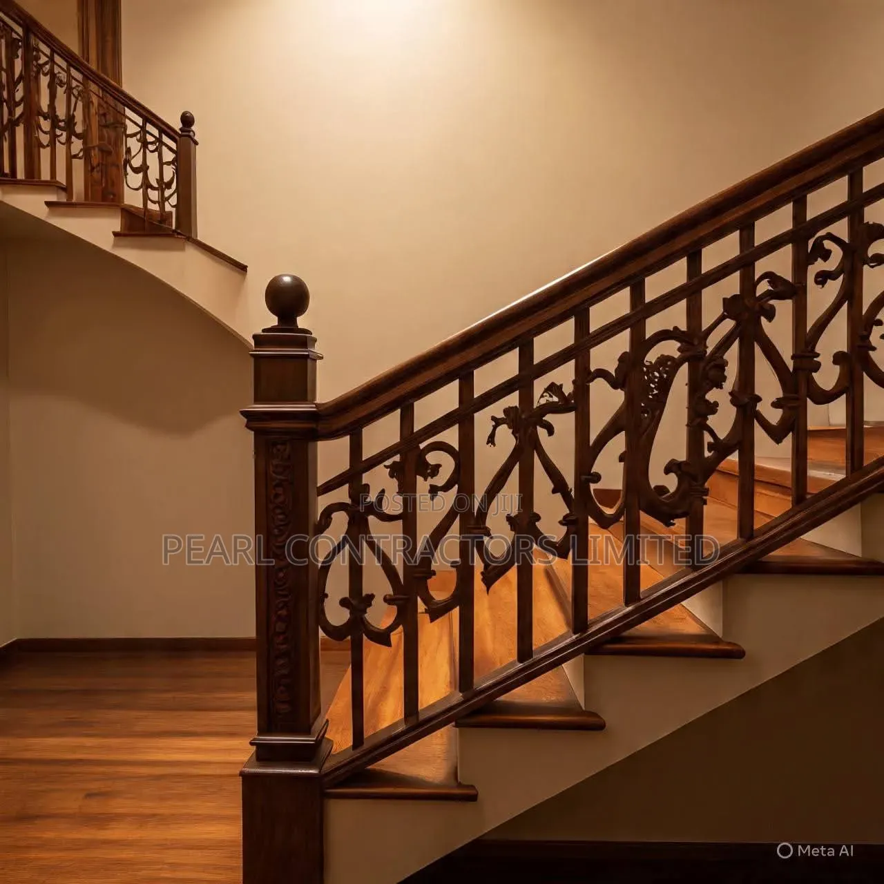 Wooden Stairs Handrails in Any Design in Uganda Made on Order Only
