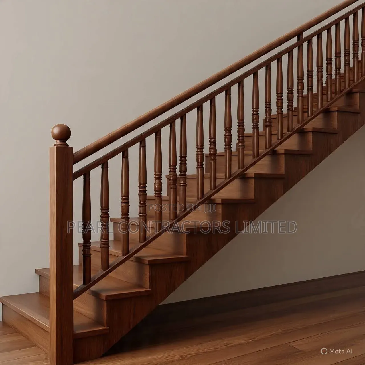 Wooden Stairs Handrails in Any Design in Uganda Made on Order Only