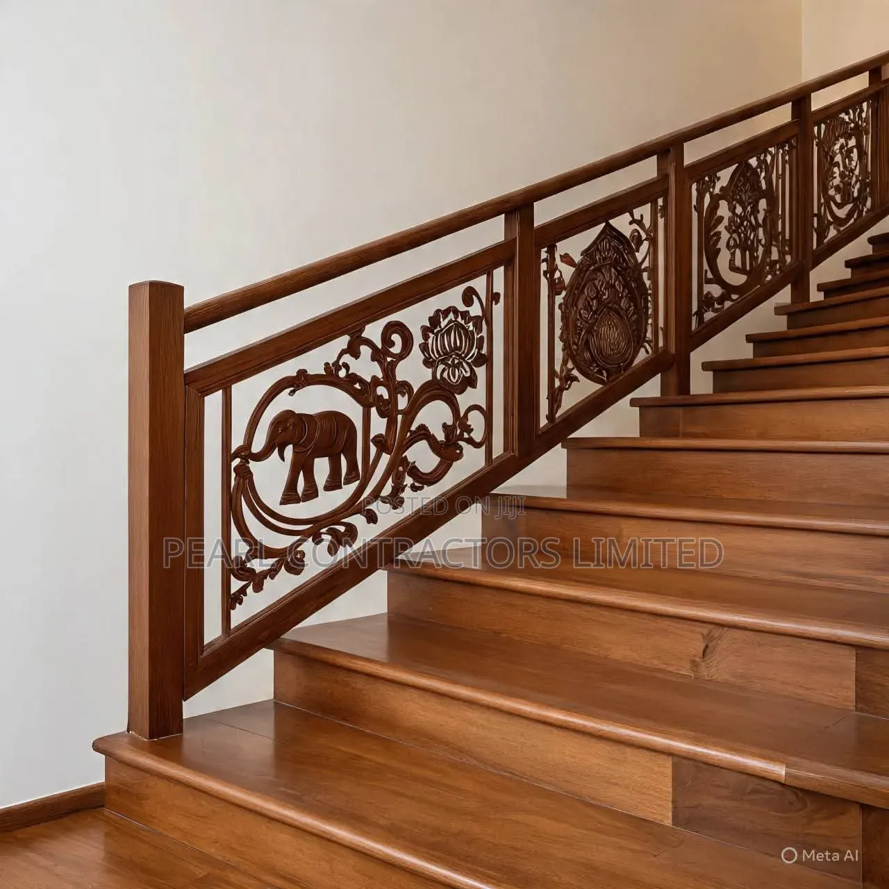 Wooden Stairs Handrails in Any Design in Uganda Made on Order Only