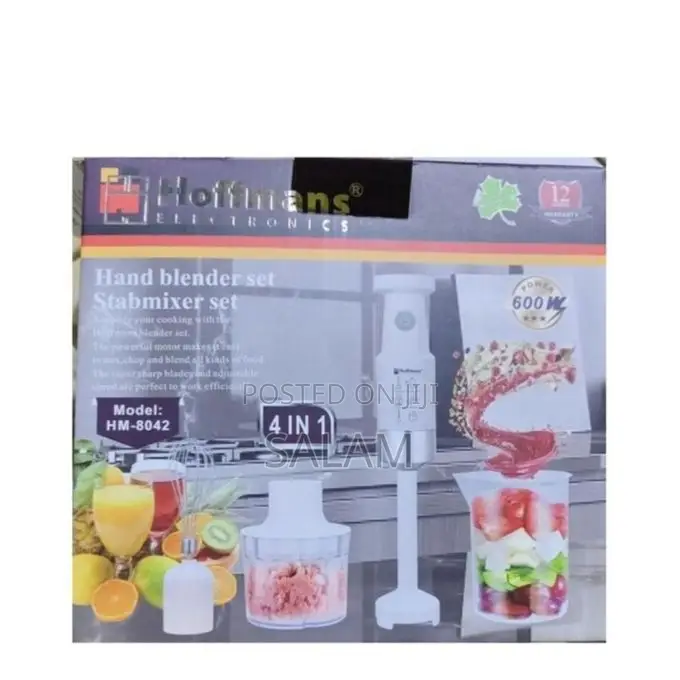 Hoffmans 4 in 1 Hand Blender With Dough Mixers and Vegetable Cutter