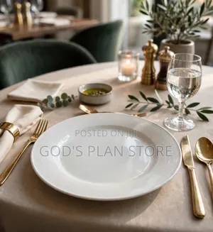 12pcs Plain White Ceramic Plates