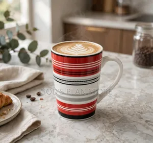 Tall Stripped Ceramic Mug Ceramic Cups 12pcs