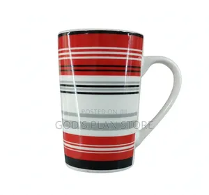 Tall Stripped Ceramic Mug Ceramic Cups 12pcs
