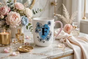 Floral Ceramic Cups 12pcs