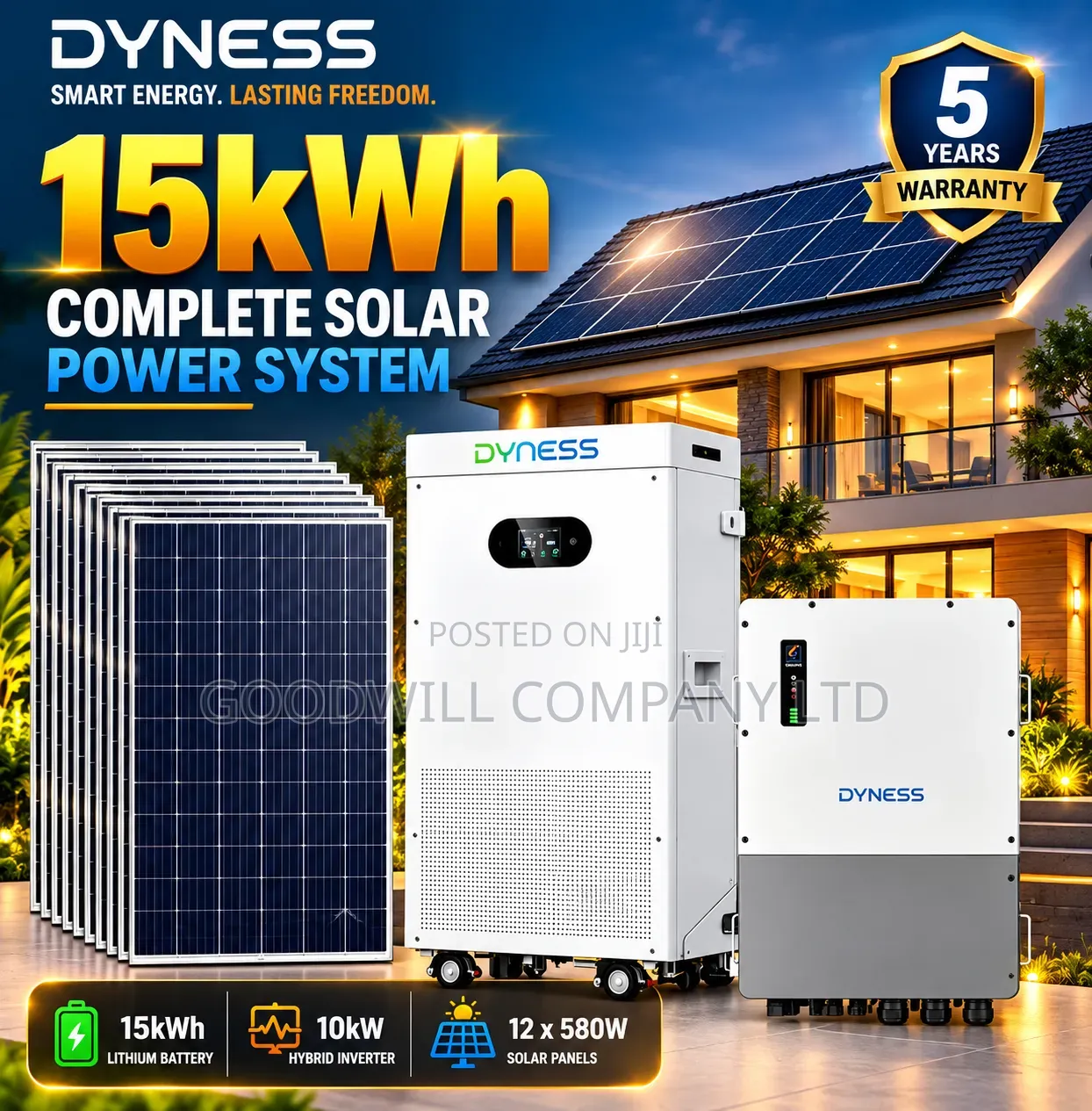 15kwh 48v Dyness Massive Clean Energy Hybrid/Lithium Solar System