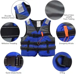 Life Vest With Emergency Whistle Sleeveless Flotation Vest Life Jacket