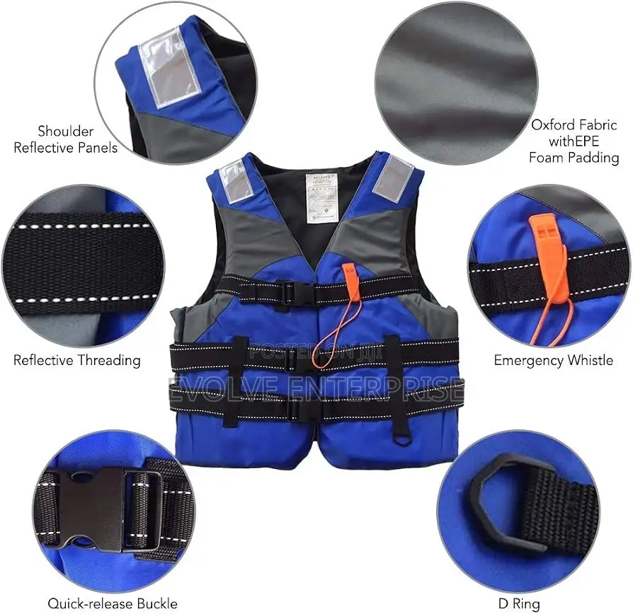 Life Vest With Emergency Whistle Sleeveless Flotation Vest Life Jacket